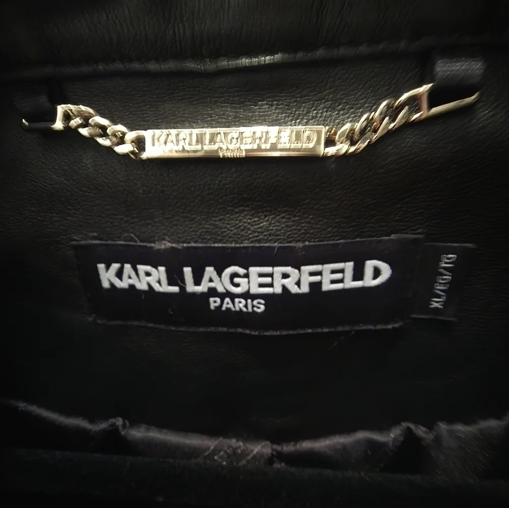 NWT Karl Lagerfeld Real Leather Jacket Size XL - Picture 7 of 8
